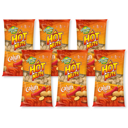 Hampton Farms - USA Grown All-Natural - Fancy Roasted In-Shell Cajun Peanuts - 10 oz. Bags - 6 Pack