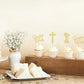 Gyufise 24Pcs Gold Glitter God Bless And Cross Cupcake Toppers Girl Babyshower Cake Topper Decorations For Babyshower Girl Bapti