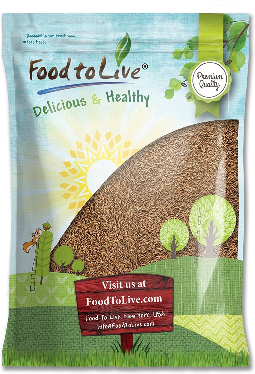 Food to Live - Caraway Seeds, 5 Pounds Whole Raw Dried Caraway Seeds, Kosher and Vegan, Bulk Savory Spice. Rich in Dietary Fiber