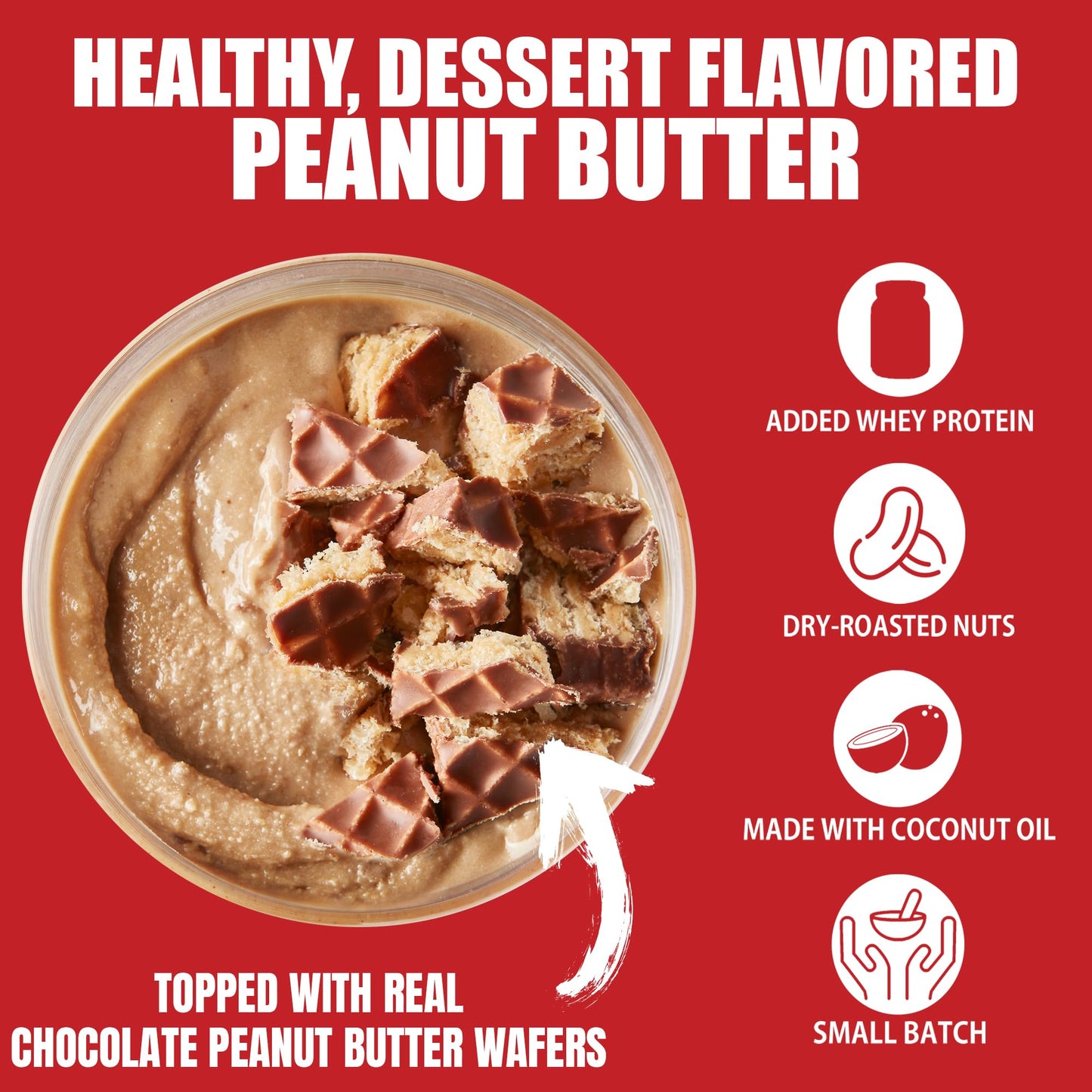 Fit Butters Chocolate Peanut Butter Wafer Peanut Butter Spread - Added Protein And Coconut Oil, Low Carb, Low Sugar, Complete Pr