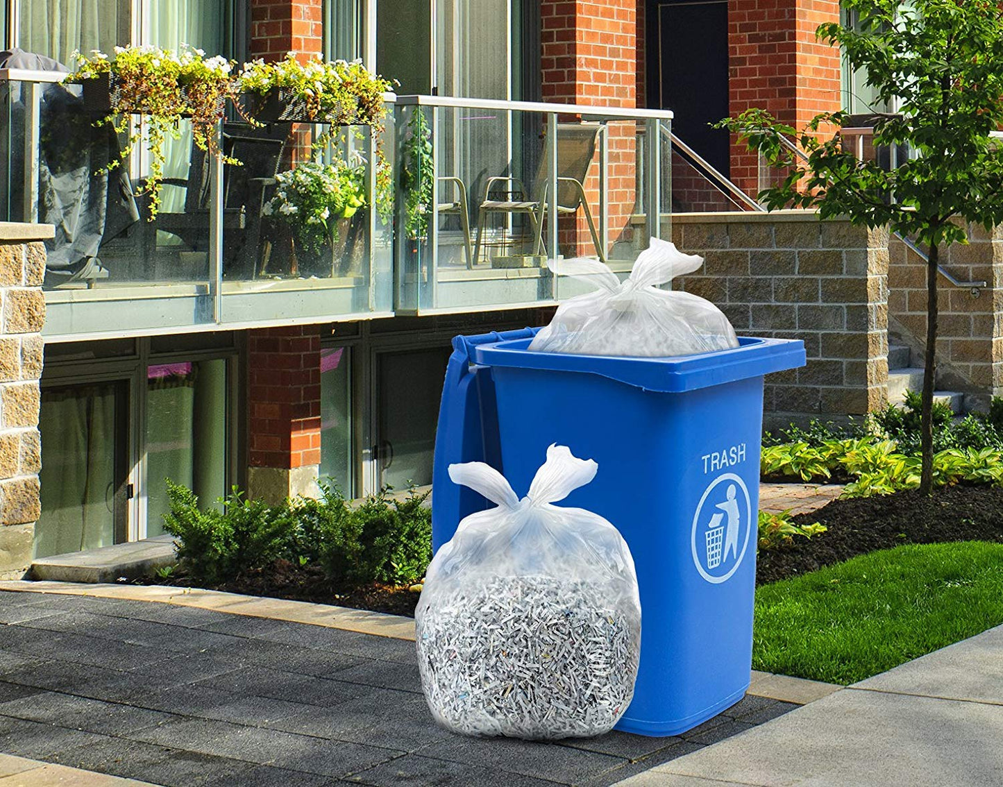 Veska 95 Gallon Clear Trash Bags - Extra Large Garbage Bags with Ties, 25 Count, Ideal for Recycling and Heavy-Duty Use