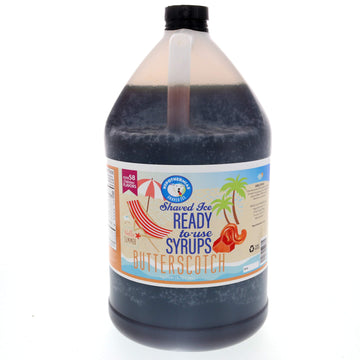 Hypothermias Butterscotch Ready to Use Gallon (128 Fl. Oz) Hawaiian Snow Cone Flavors Syrup - Shaved Ice, 100% Pure Cane Sugar