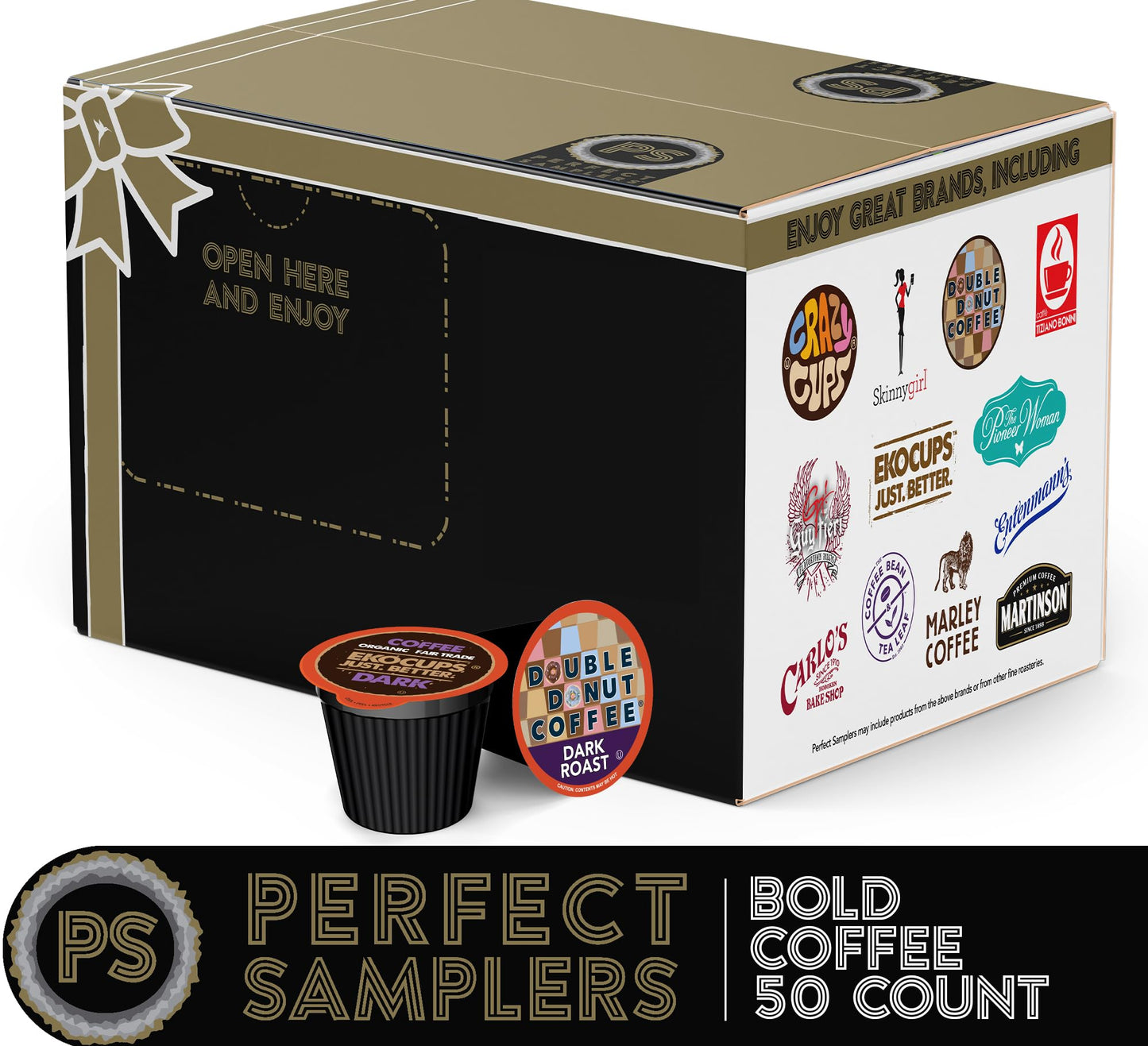 Crazy Cups Premium Bold Dark Roast Coffee Variety Pack, 50 Count