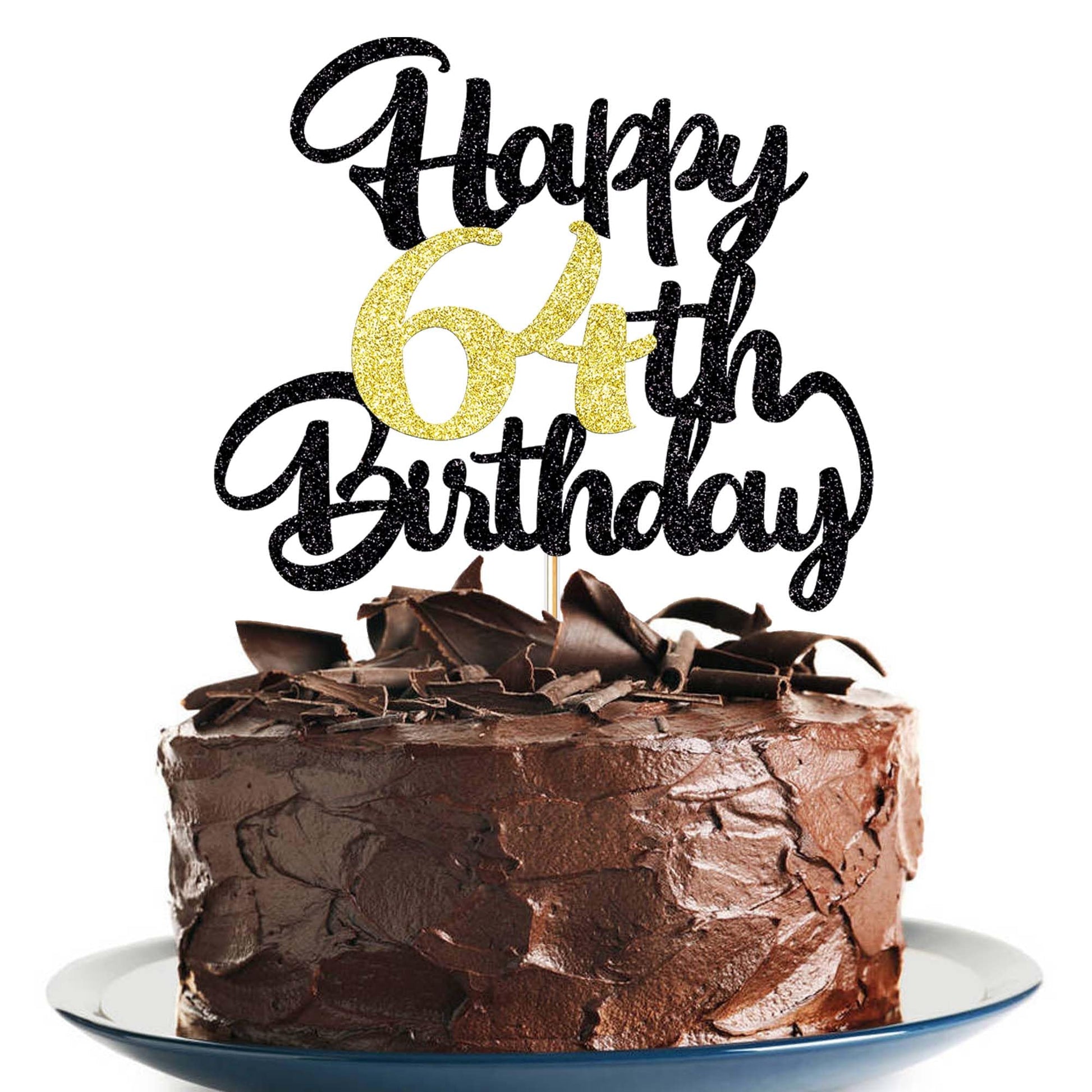 Klionjor 64Th Happy Birthday Cake Topper Happy Birthday Cake Decoration 64Th Birthday Party Decoration Gift Pluflavor Blend