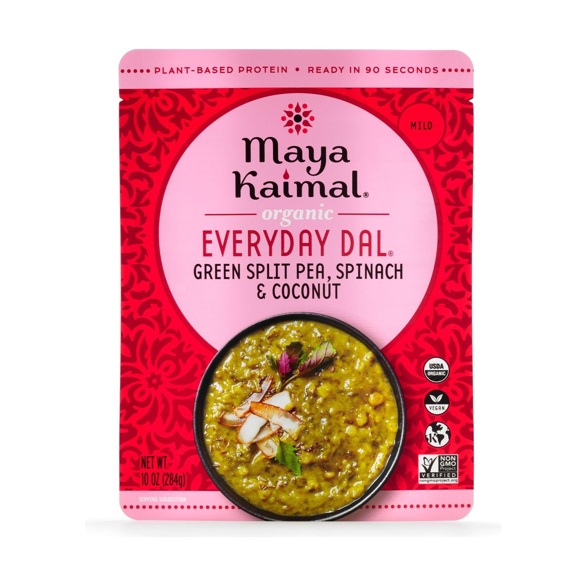 MAYA KAIMAL Organic Green Split Peas, Spinach & Coconut Everyday Dal, 10 OZ