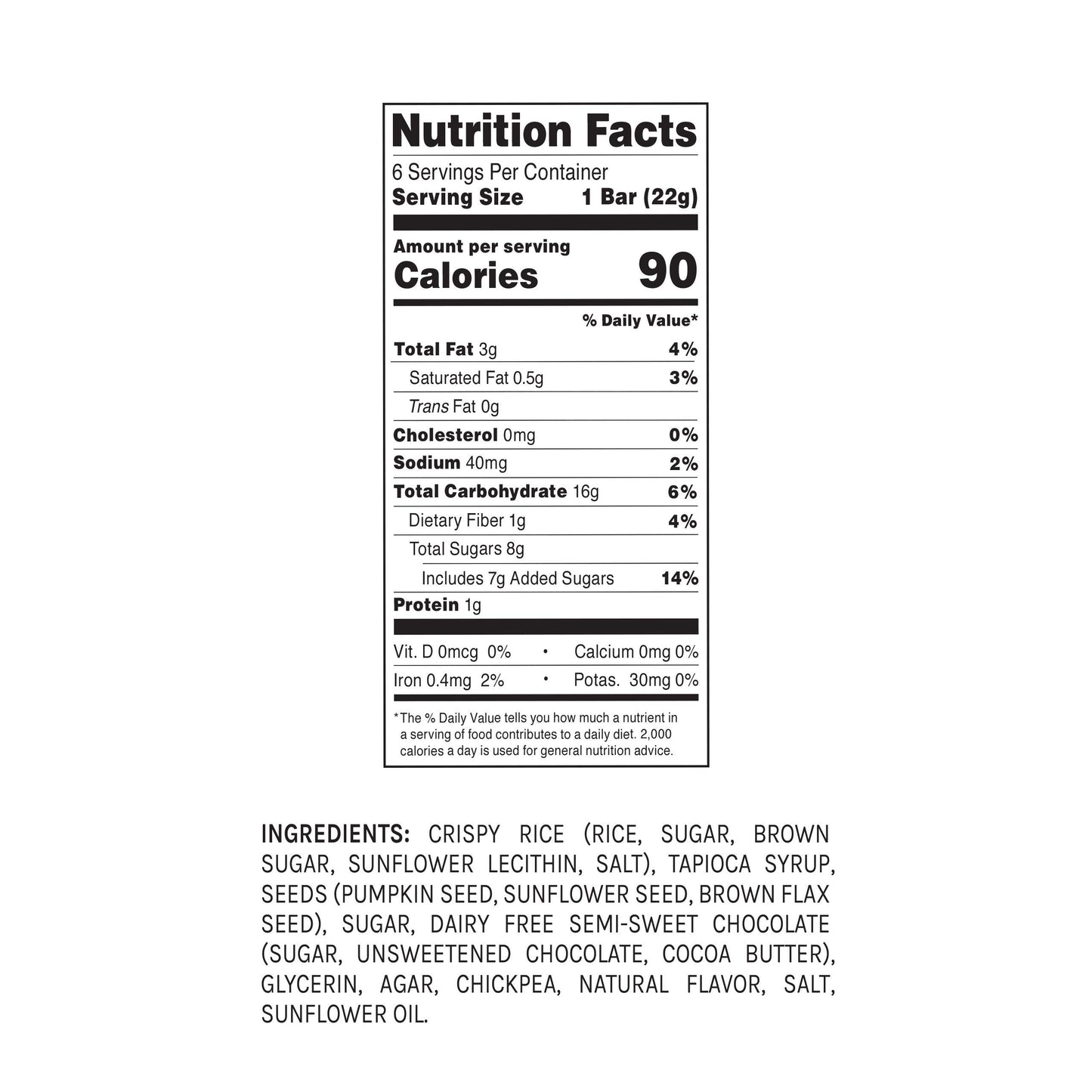 Blakes Seed Based - Rice Crispy Treat Chocolate Chip - Case of 12 - 6/.78 OZ (12x6/.78 OZ)