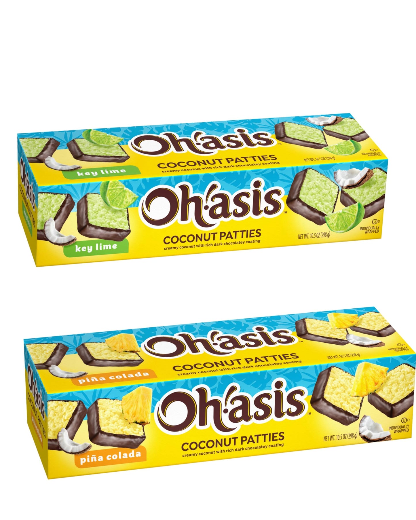 Chocolate Coconut Patties, Anastasia, Oh Asis! Key Lime Patties - Pina Colada Chocolate-Covered Coconut Treats (Pack of 2) - Per