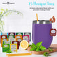 Modern Elegance Tea Gift Set, Includes 15 Teas, Stainless Steel Tumbler, Honey Straws, Tea Spoon Squeezer, Squirrel Tea Bag Hold