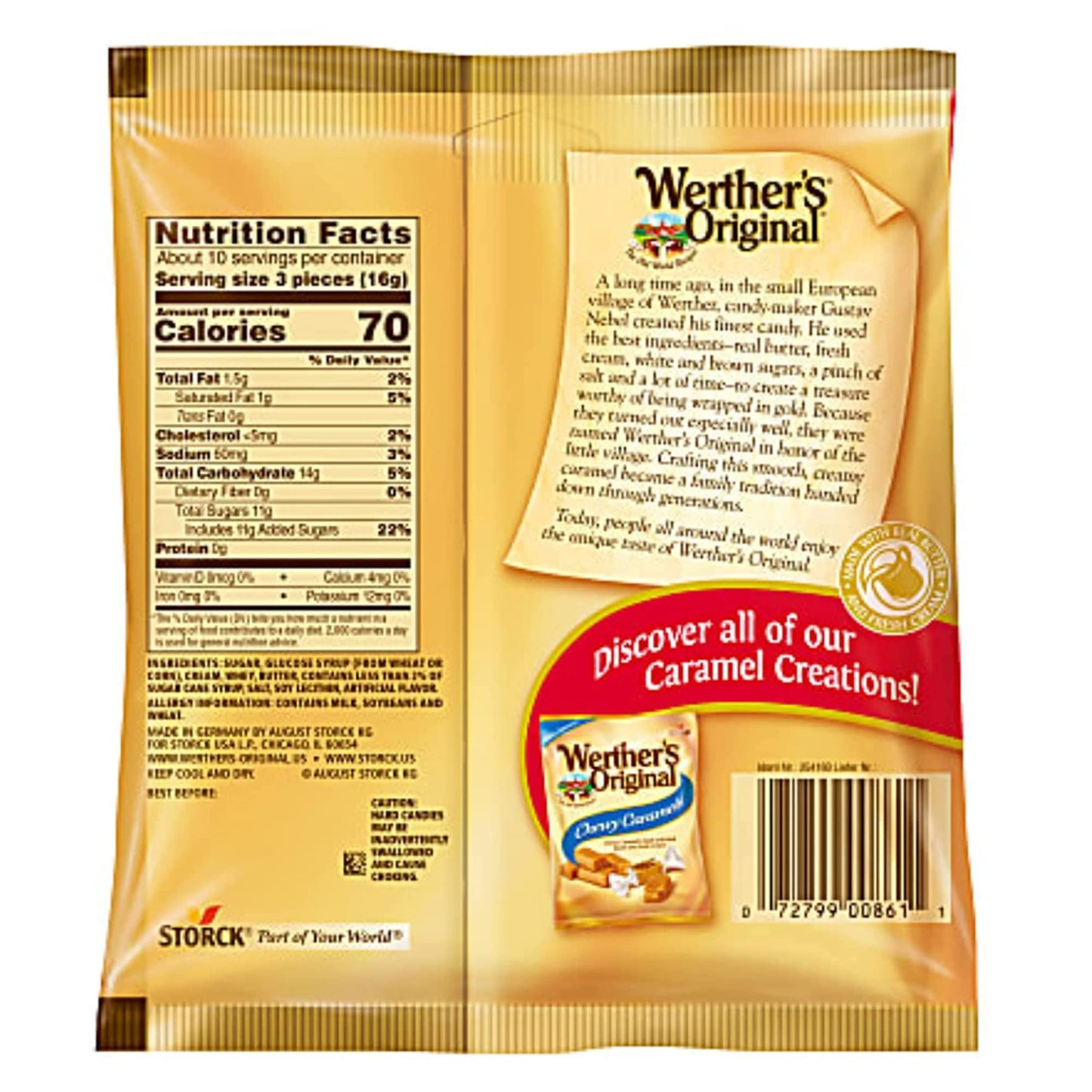 Needzo Wethers Original Caramel Candy Assortment, Individually Wrapped Hard, Soft and Creamy Filled Caramels, Shareable Bite Si