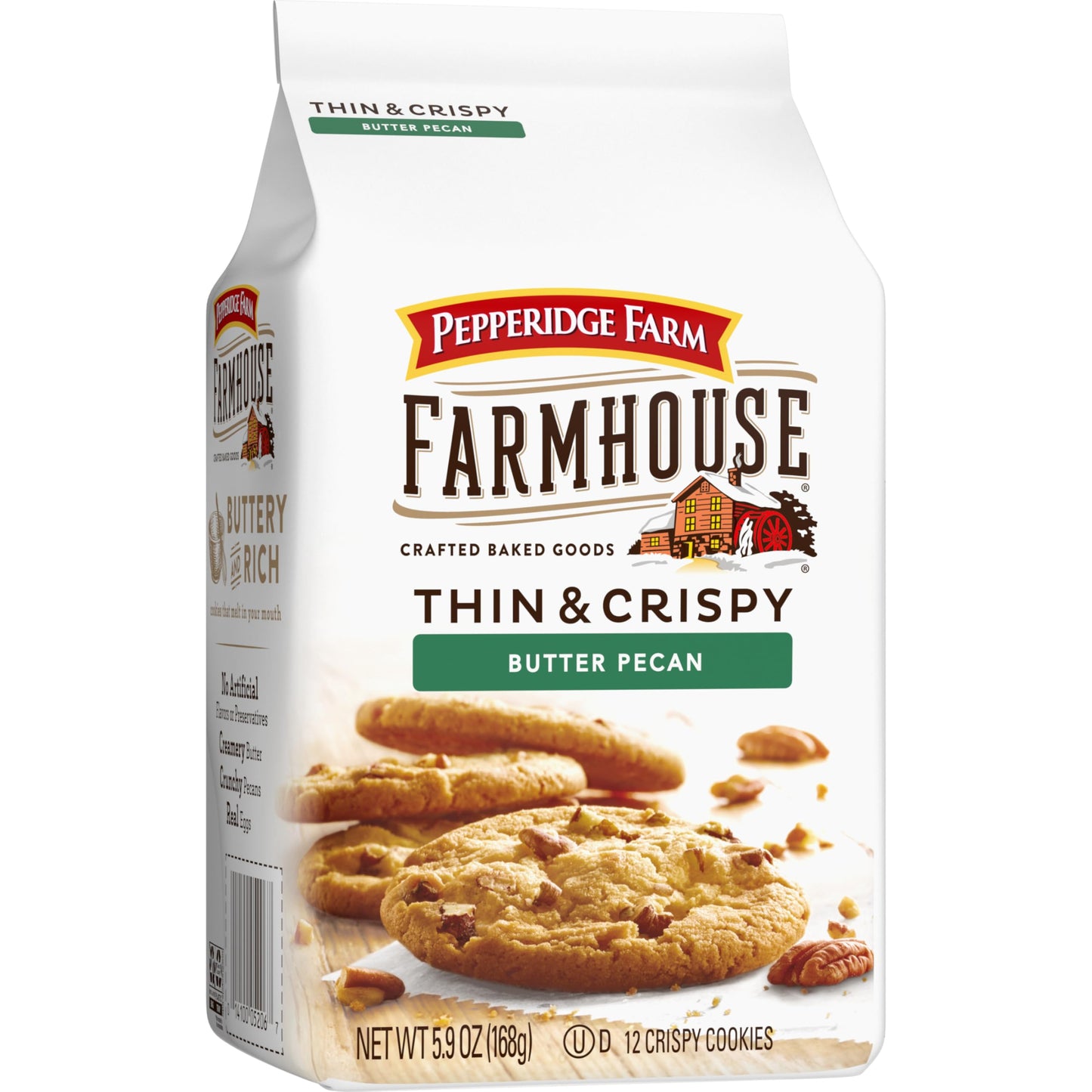 Pepperidge Farm Farmhouse Thin & Crispy Butter Pecan Cookies, 5.9 oz. Bag (Pack of 3)
