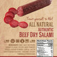 ALEF Uncured Beef Dry Salami, Nitrate-Free, MSG-Free, Gluten-Free, 4 oz. (Pack of 3)