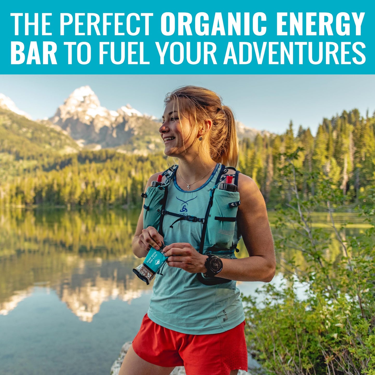Kates Organic Energy Bars, Non-GMO, Gluten-Free, Peanut Butter Hemp & Flax, 2.2 oz (Pack of 6)