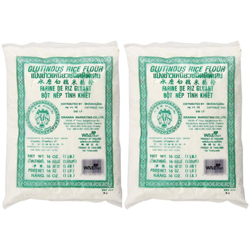 SPICEBRO Glutinous Rice Flour, 32 Ounce (2 Pack), White, Ideal for Pasta and Pastries