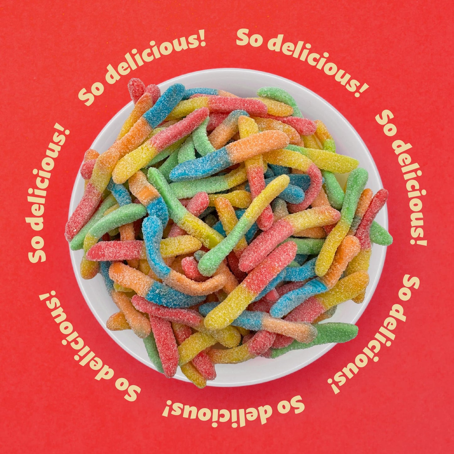Sour Neon Gummy Worms Candy | 2-Pound Pack | Assorted Fruit Flavors