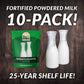 Nonfat Milk Powder 10-Bag Bucket, 158 Oz | Fortified With Vitamin A & Vitamin D | Powdered Milk Long Term Storage, Lasts 25 Year
