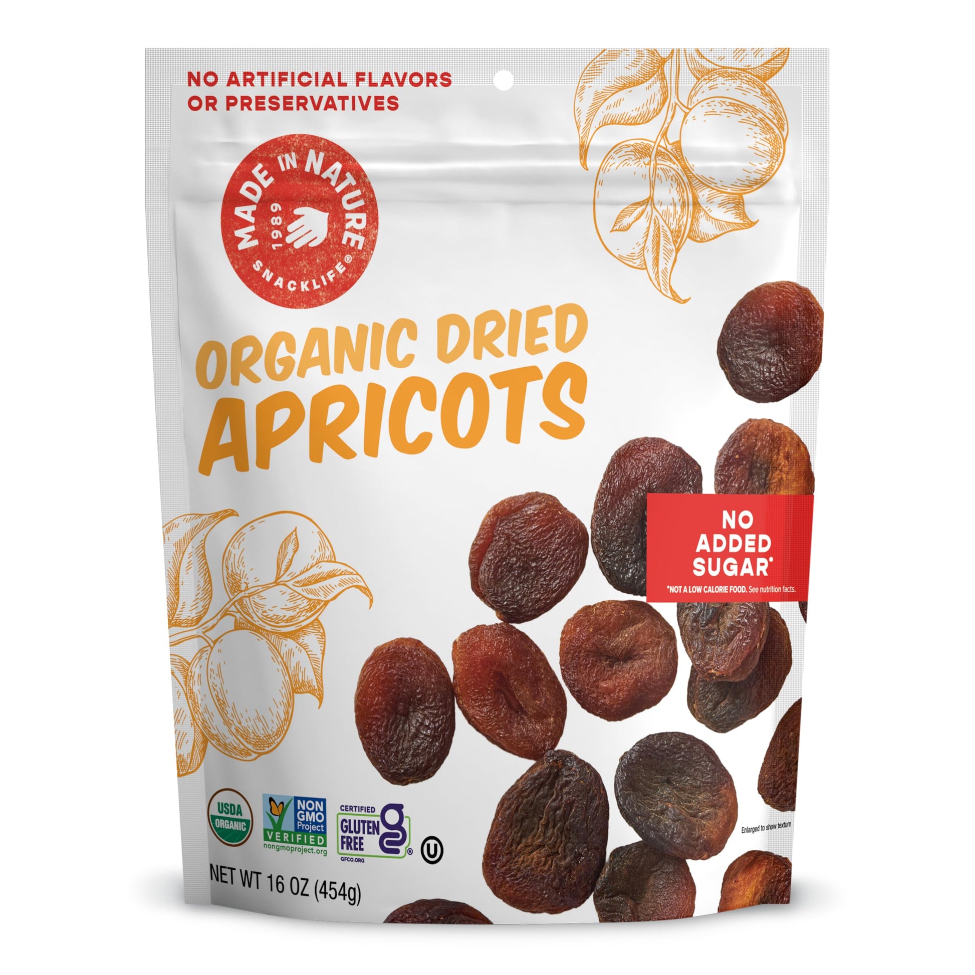 Made In Nature Organic Dried Apricots, 16 Ounce (Pack of 1) - Vegan Snack, Non-GMO, Unsulfured, Gluten Free, Kosher