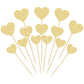 Gyufise 30Pcs Gold Glitter Heart Cupcake Toppers Sweet Love Theme Heart Cake Pick Decorations Wedding Engagement Bridal Shower B