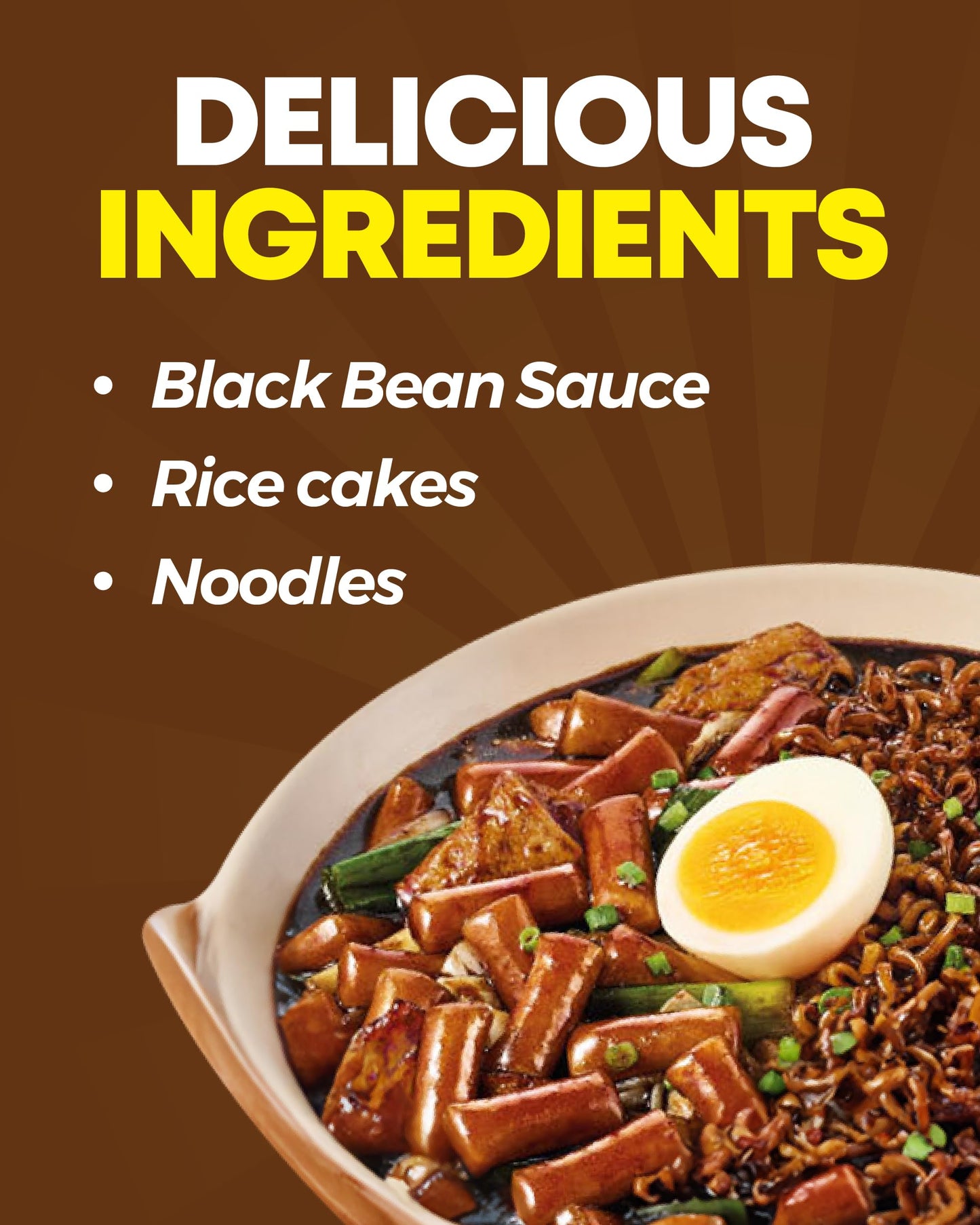 Nongshim Taekyung Rapokki (Jjajang, 14Oz) - Authentic Korean Street Food, Ramen & Rice Cakes, Black Bean. Quick & Easy To Prepar