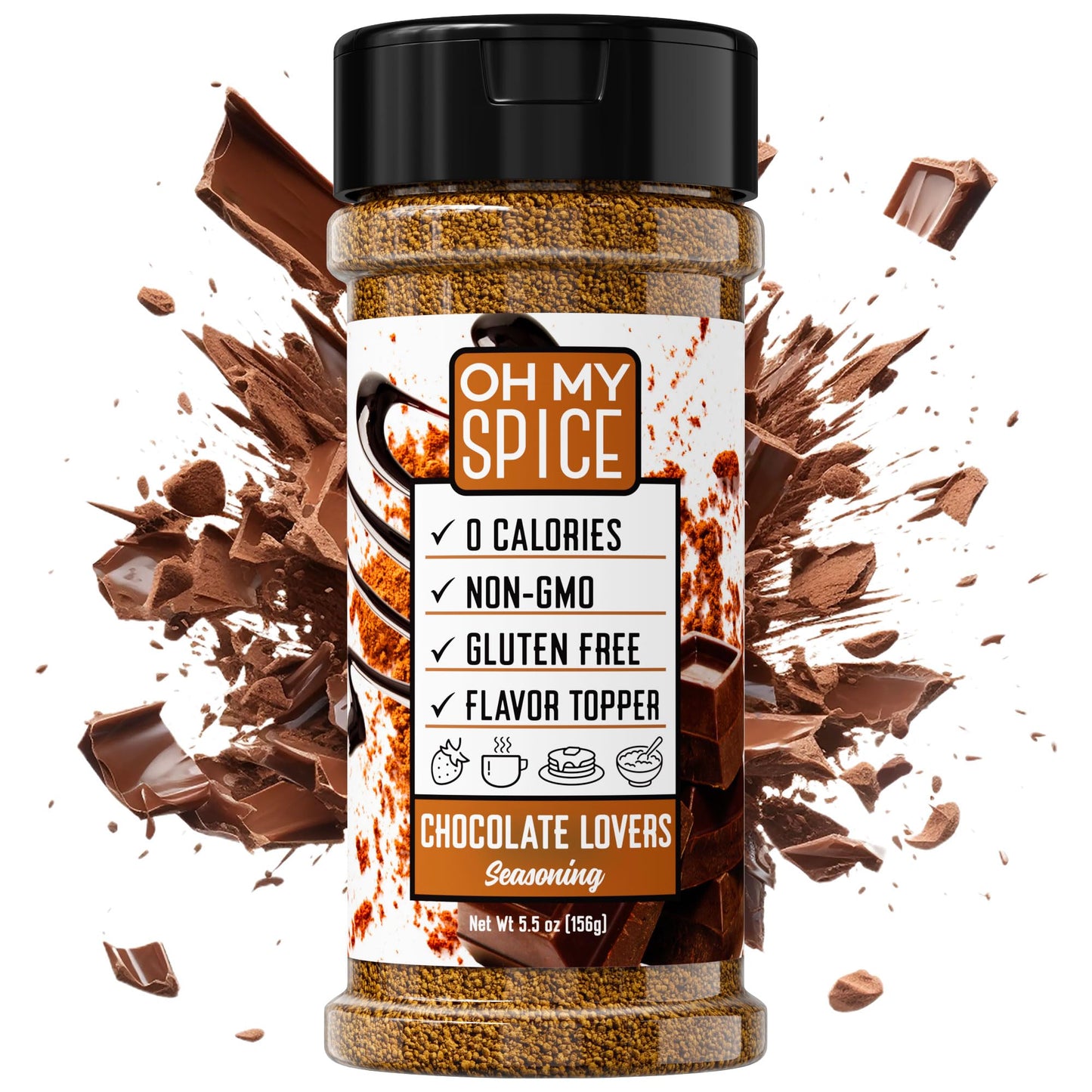 Chocolate Powder Ice Cream Topping - Gluten Free Cocoa Powder for Coffee, Pudding, Fruit, Dessert & Pancake Mix - Low Carb, Calo