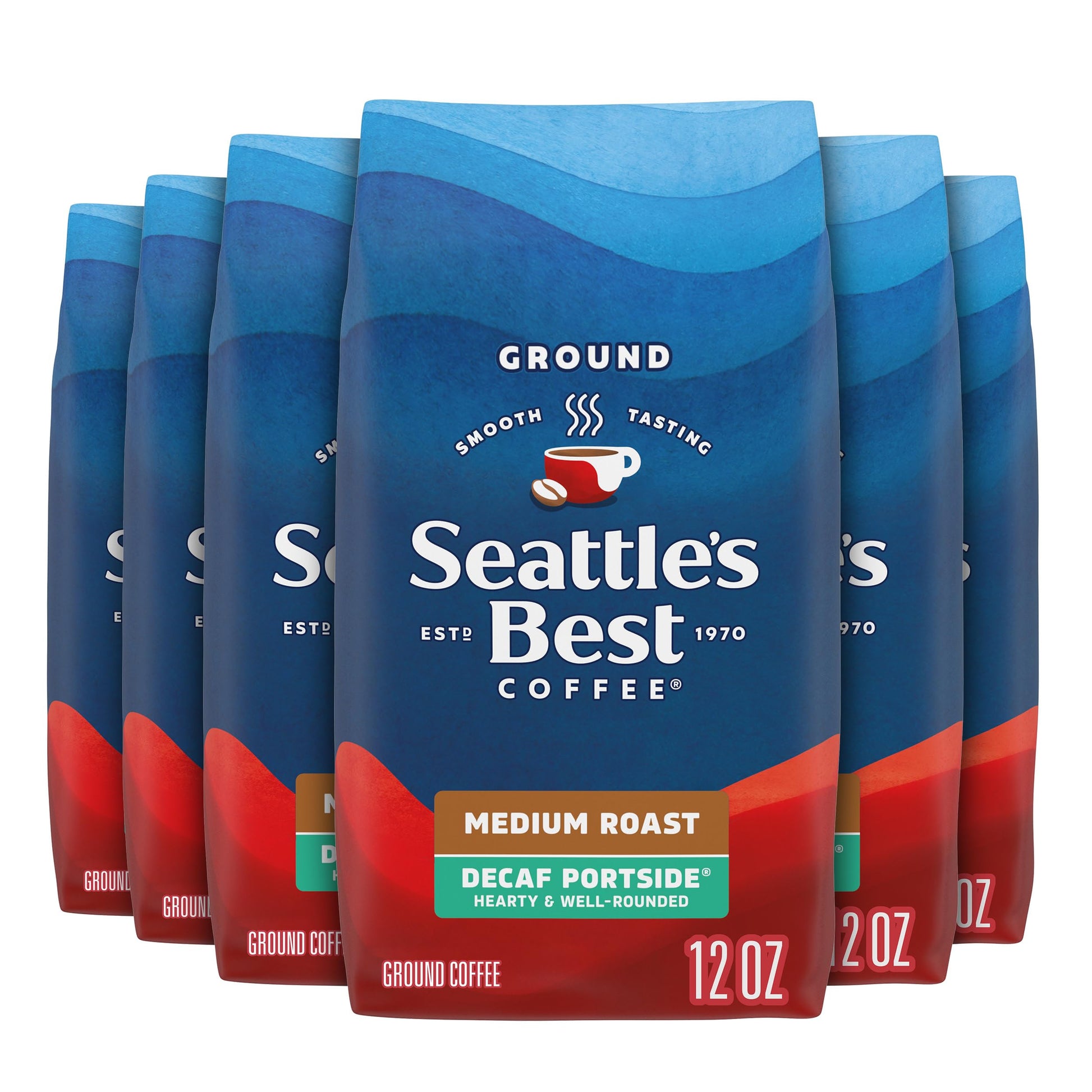 Seattles Best Coffee Decaf Portside Blend Ground Coffee, 12 Ounce Bags, Pack of 6