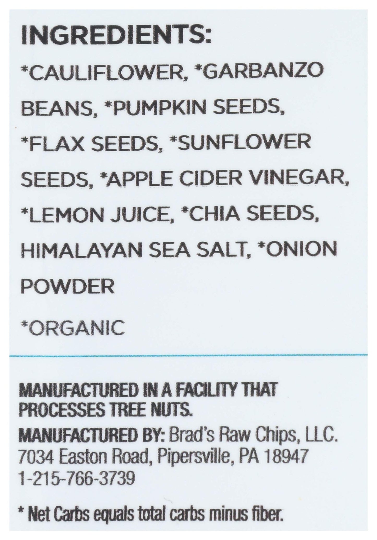 Brads Raw Organic Sea Salt Cauliflower Veggie Flats, 3 OZ