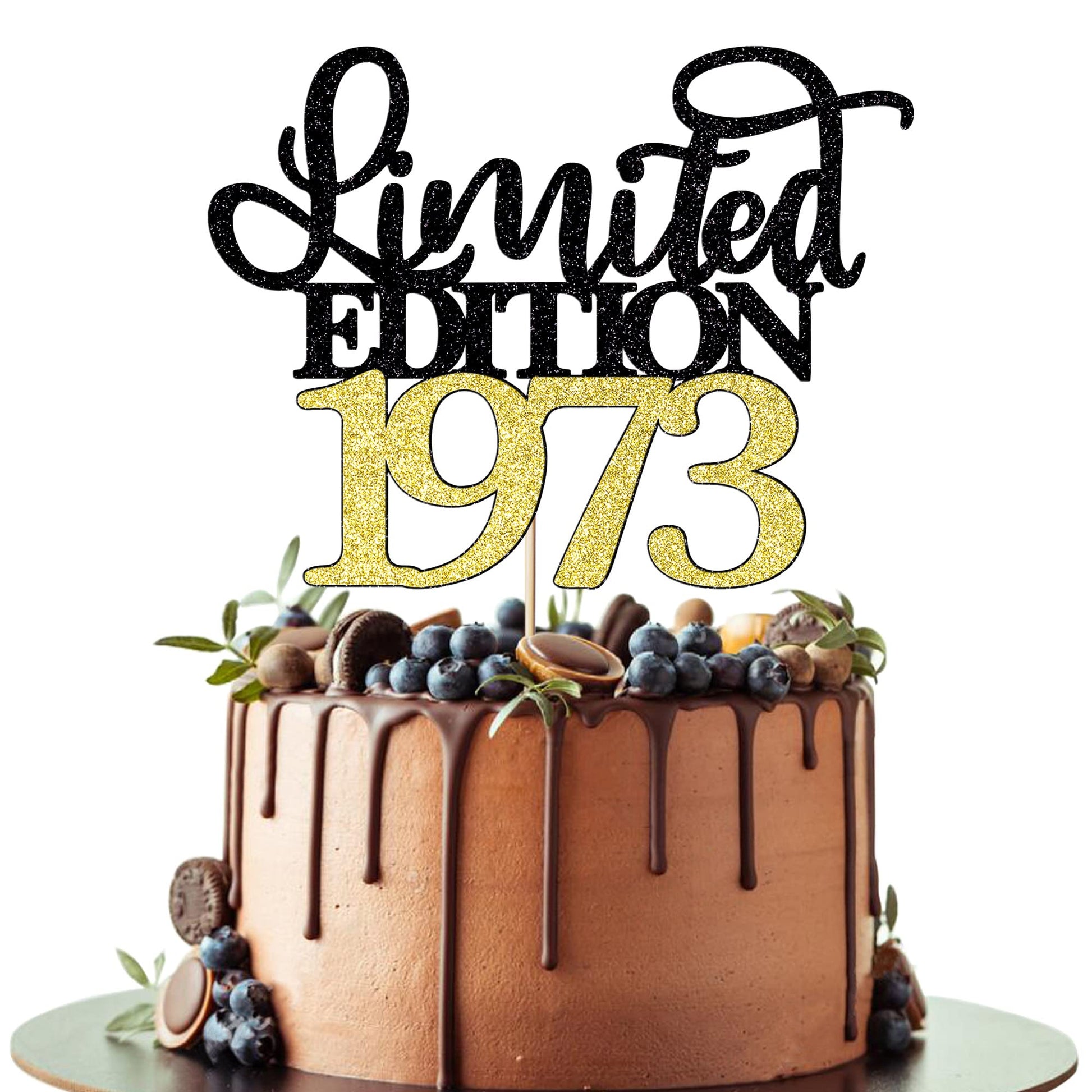 Leetaivie Limited Edition 1973 Cake Topper,Happy 51St Birthday Cake Topper,Men And Women Cheer 51 Years /51 & Fabulous Cake Deco