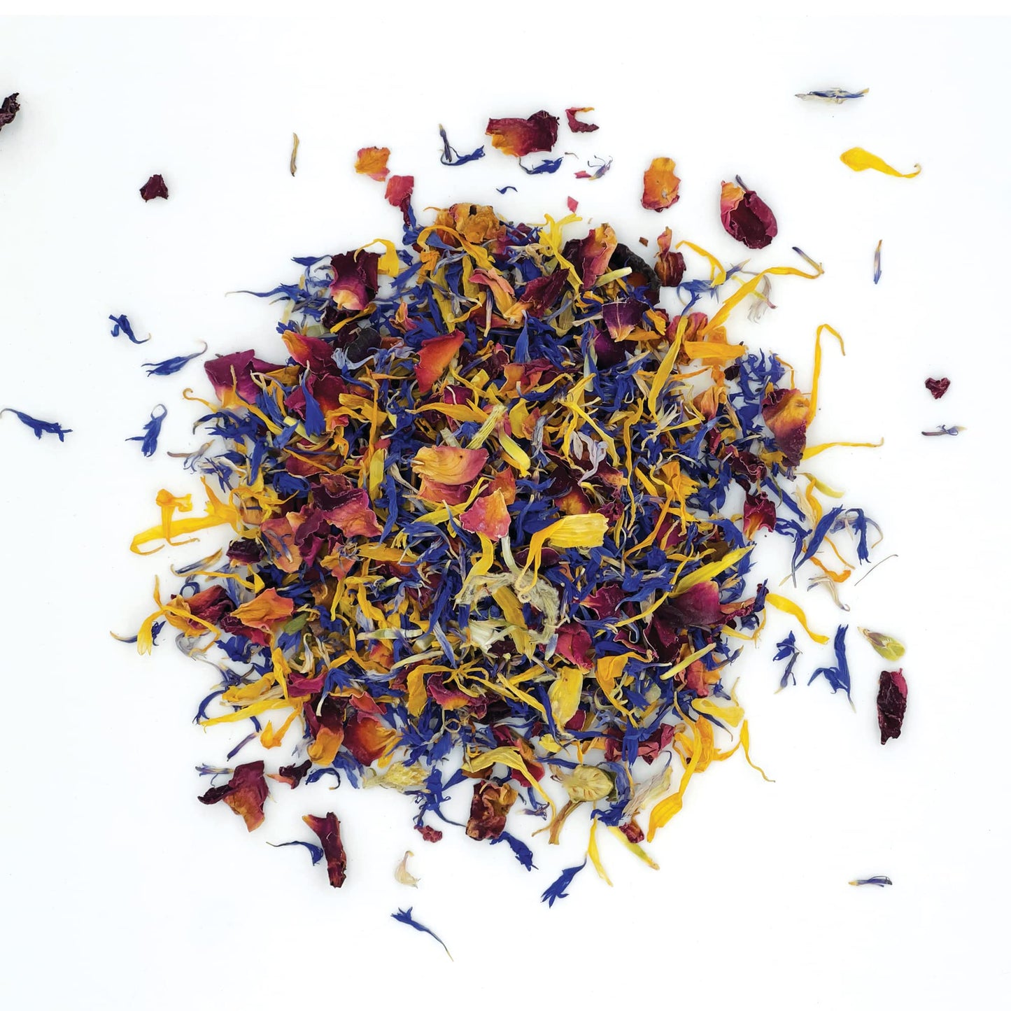 Magjo Naturals Brilliant Flower Petal Blend - Edible Blend Of Calendula  Blue Cornflower And Rose Petals  All Natural  Food-Grade  Dried Floral Mix For Baking  Mixed Flavors & Garnish  Packaged In The Usa