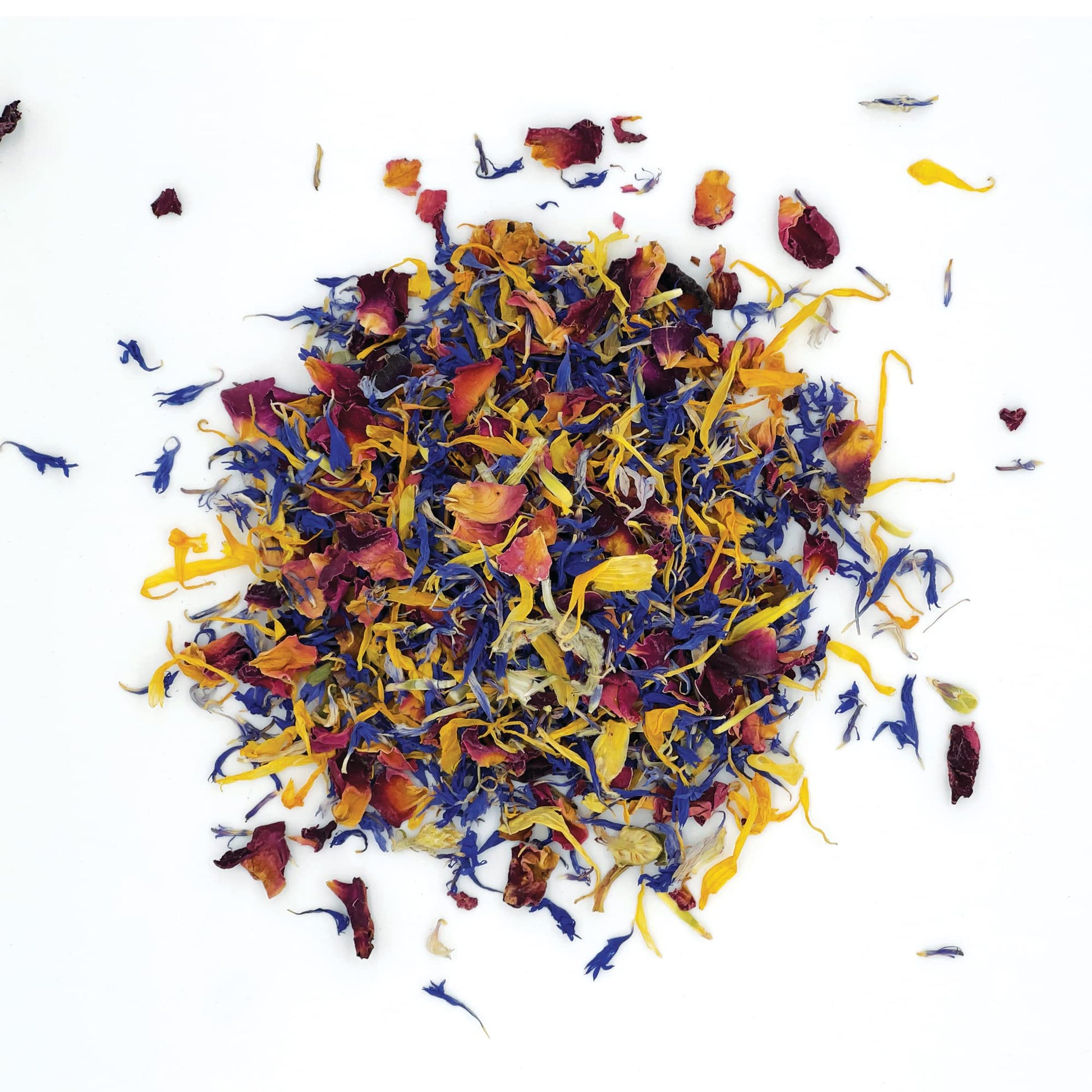 Magjo Naturals Brilliant Flower Petal Blend - Edible Blend Of Calendula  Blue Cornflower And Rose Petals  All Natural  Food-Grade  Dried Floral Mix For Baking  Mixed Flavors & Garnish  Packaged In The Usa