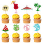 Gyufise 32Pcs Cupcake Toppers Set - Summer Beach Theme, Multi-Color, Paper, Small Size for Baby Showers and Birthday Parties
