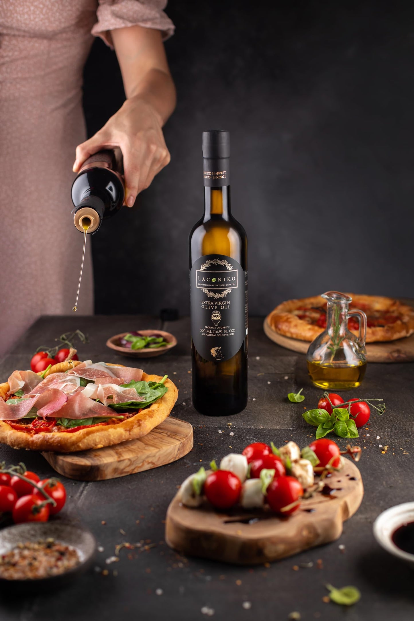 Laconiko Ultra Premium Extra Virgin Olive Oil 2025 HARVEST, 16.91 Fl Oz, GMO Free, Kosher, Award-Winning Greek Brand