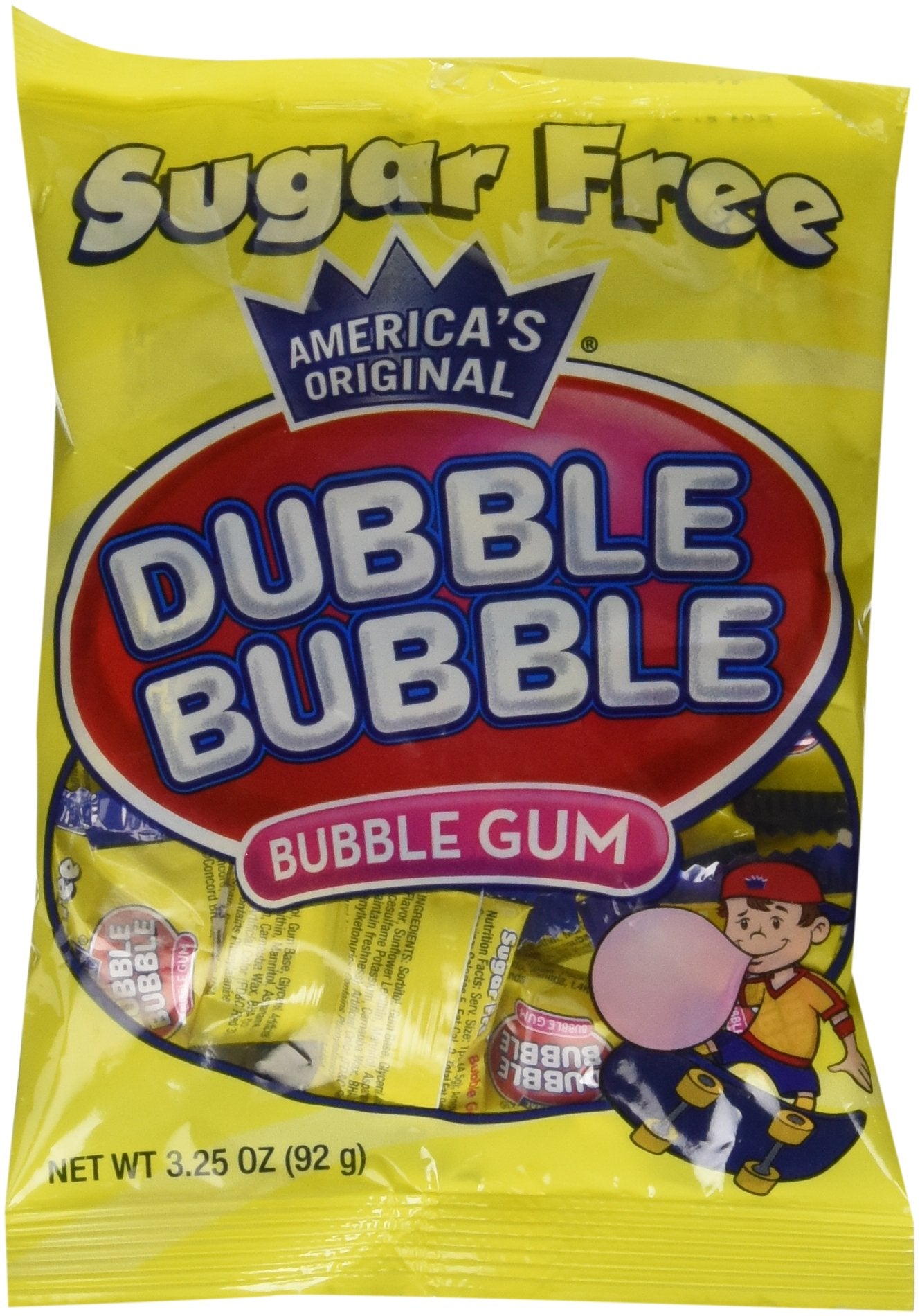 Dubble Bubble Sugar Free, 3.25-Ounce Bags (Pack of 12)