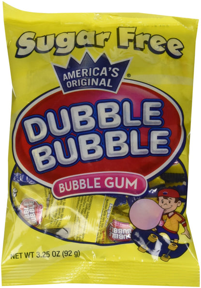 Dubble Bubble Sugar Free, 3.25-Ounce Bags (Pack of 12)