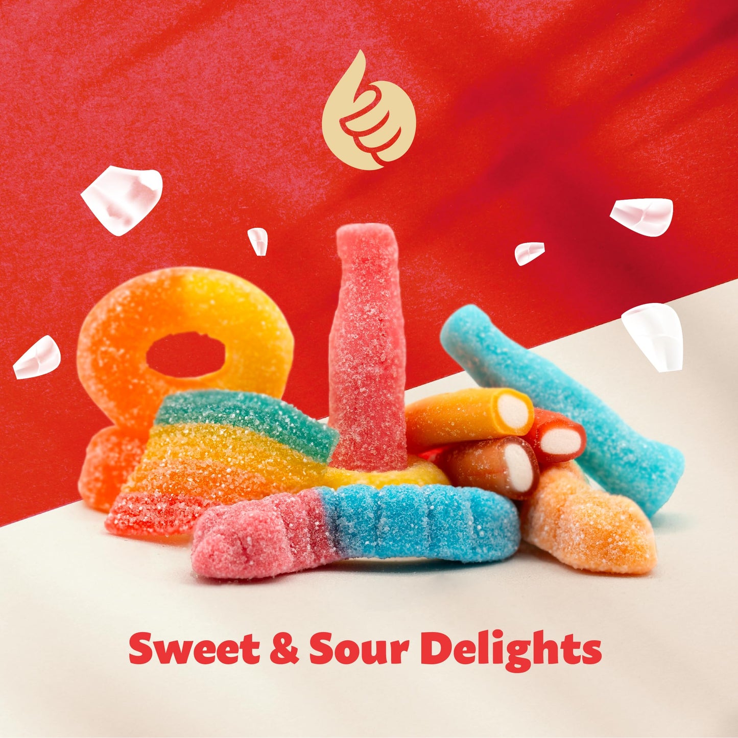 Gummy Candy Mix 2-Pound Bag | Peach Rings, Pencil Bites, Worms, Bottles, Belts | Sour And Sweet Treats