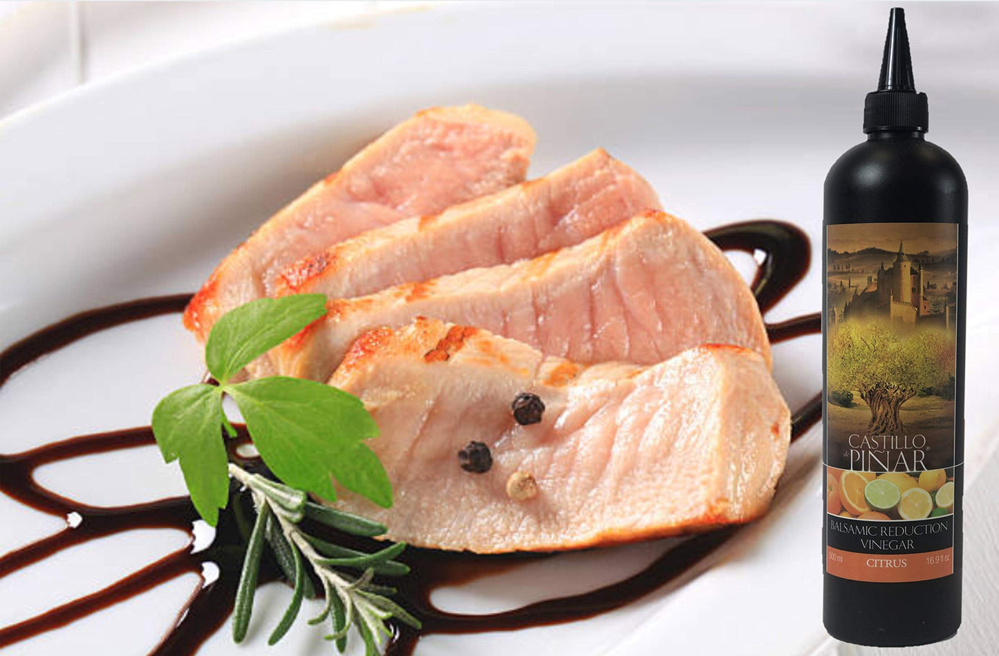 Citrus Balsamic Reduced Vinegar Non-GMO. Certified USDA Organic Castillo de Piar