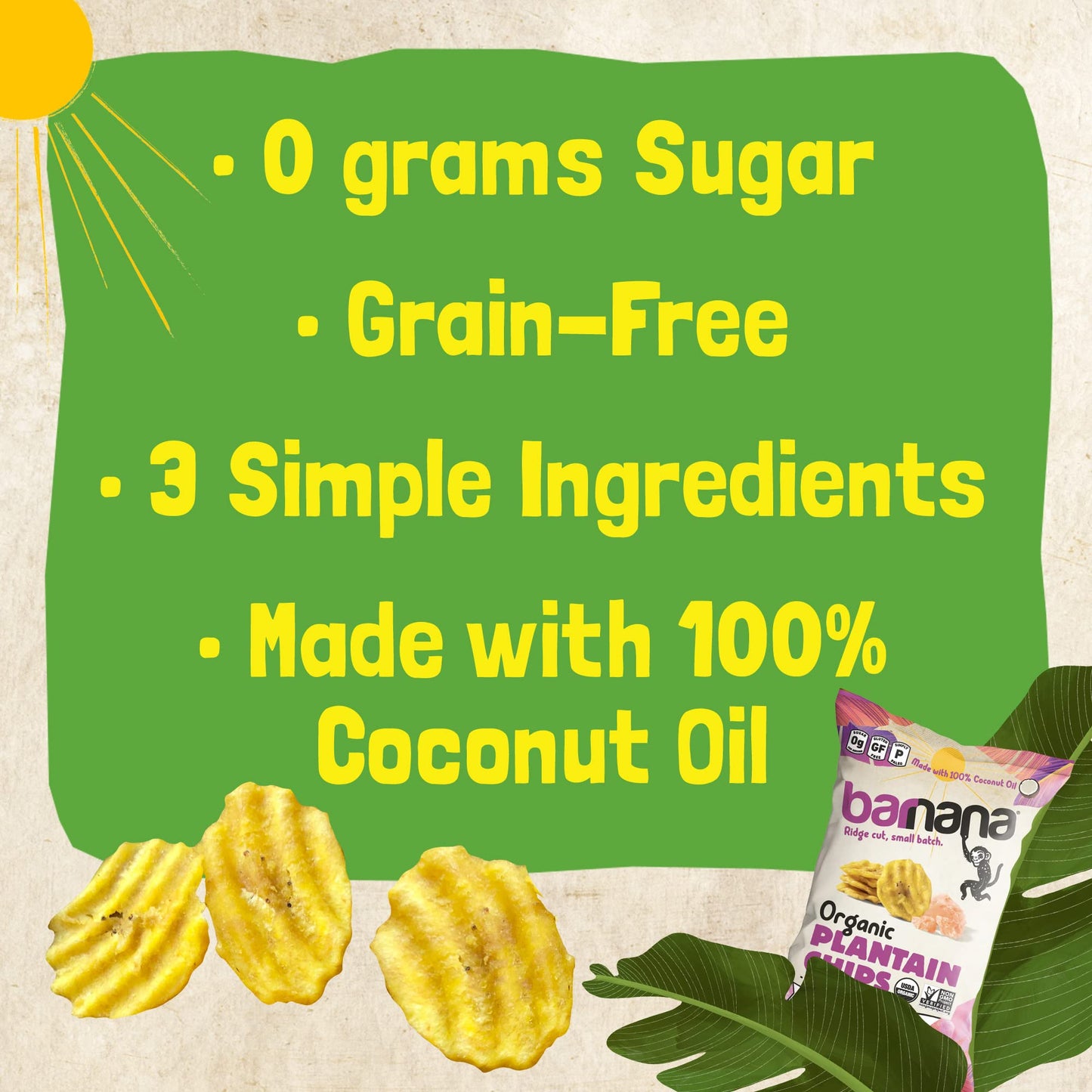 Barnana Organic Plantain Chips, Himalayan Pink Salt, 2 oz, 6-Pack, Non-GMO, Vegan, Paleo, Grain-Free, Healthy Snack