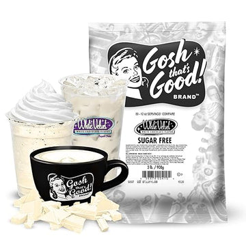 Gosh That's Good! Sugar Free White Velvet Chocolate Coffee Flavor Powder - 2 lb, Low-Carb, Lactose-Free, Ideal for Hot & Cold Beverages