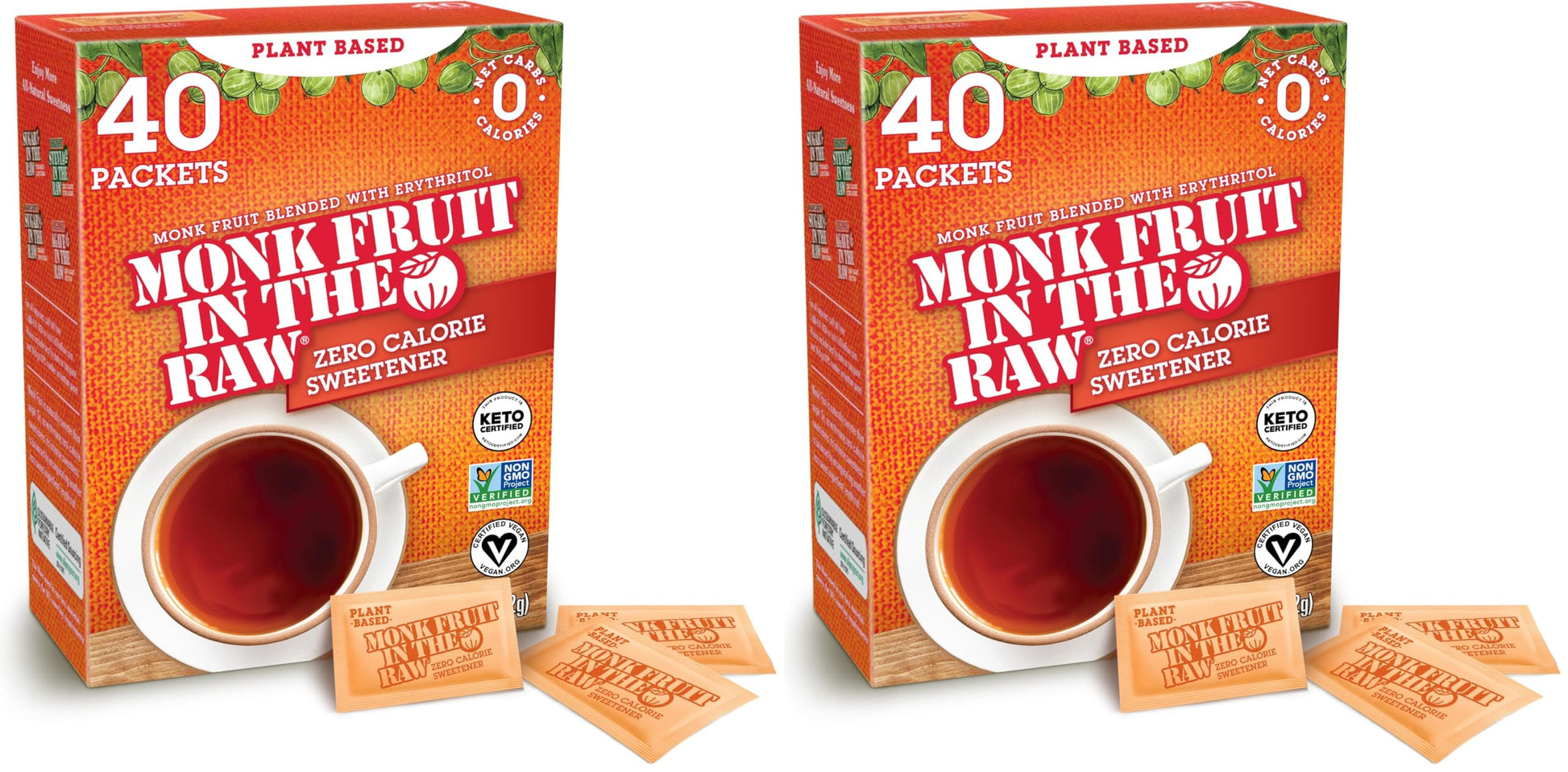 MONK FRUIT IN THE RAW, Natural Monk Fruit Sweetener w/Erythritol, Sugar-Free, Keto, Gluten Free, Zero Calorie, Low Carb, Vegan S