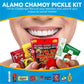 Chamoy Pickle Kit by CHRONOS 9 Piece Kit includes Alamo Big Tex Chamoy pickle, Skwinkles Watermelon Flavor, Lucas Gusano (tamari