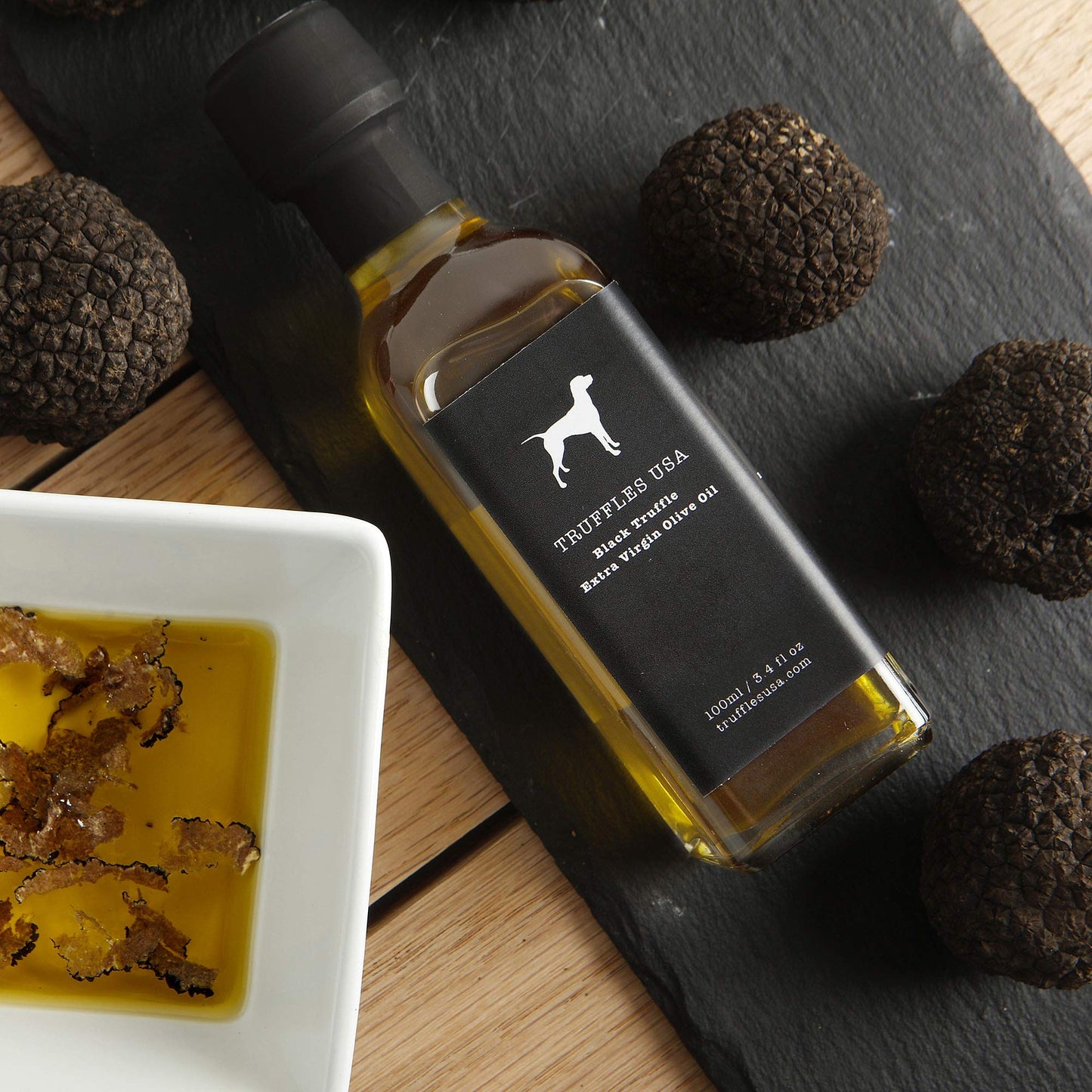 TRUFFLES USA Black Truffle Oil - Cold Pressed Extra Virgin Olive Oil - 3.4 fl oz (100ml) - Imported from Italy