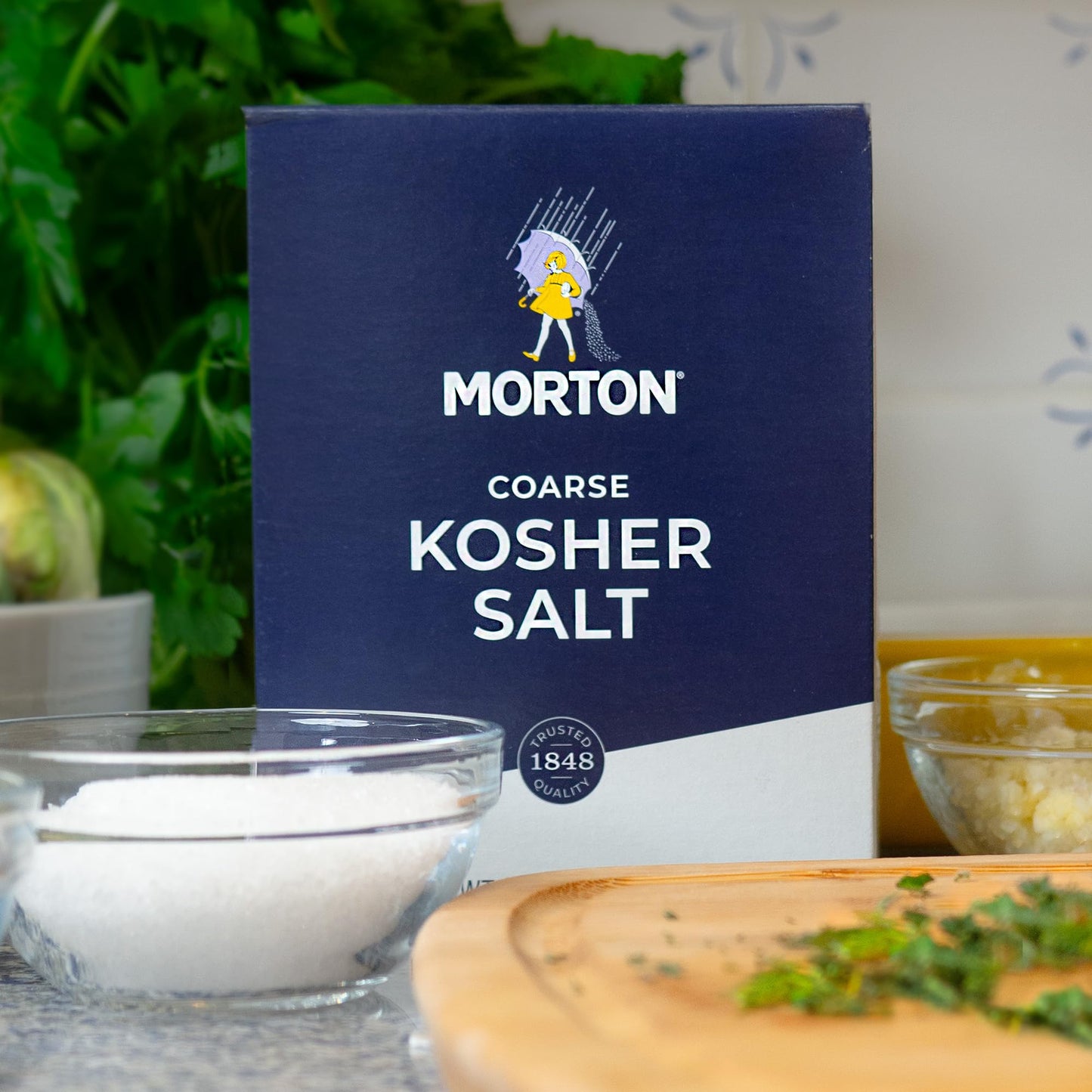 Morton Coarse Kosher Salt, Large Flaky Crystals, 3 lbs (2-Pack) - Perfect for Pinching, Brining, Grilling, Baking