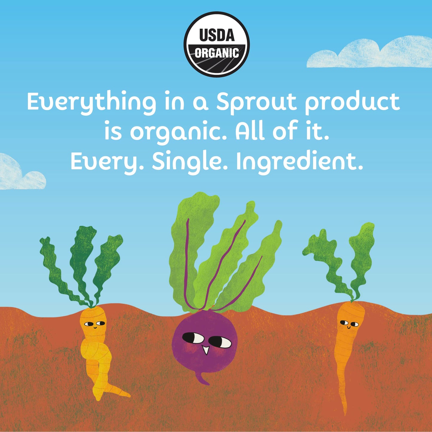 Sprout Organics Baby Food, Root Veg & Beef, Creamy Veg & Chicken, Plant-Based Chickpea Protein Pack, 8+ Months, 4 Oz Purees (Pac