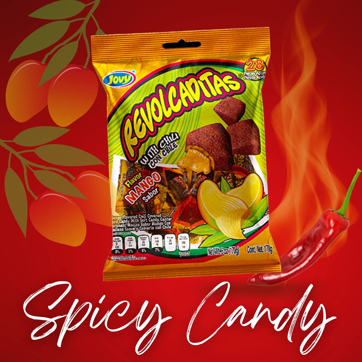 Sweet And Spicy Hard Candies Covered In Chili Powder, Watermelon And Mango Flavored Individually Wrapped Mexican Candies For Sha