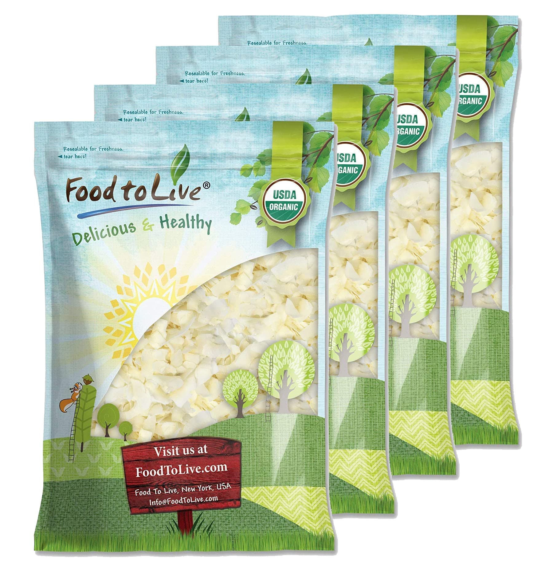 Organic Coconut Chips, 16 Pounds - Non-GMO, Kosher, Raw, Desiccated, Unsweetened, Unsulfured, Dried Flakes, Vegan, Keto, Bulk, G