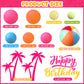 Balls Cake Toppers Blue Orange Birthday Cake Decorations For Baby Shower Birthday Cake Decorating (Hawaii)