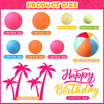 Balls Cake Toppers Blue Orange Birthday Cake Decorations For Baby Shower Birthday Cake Decorating (Hawaii)