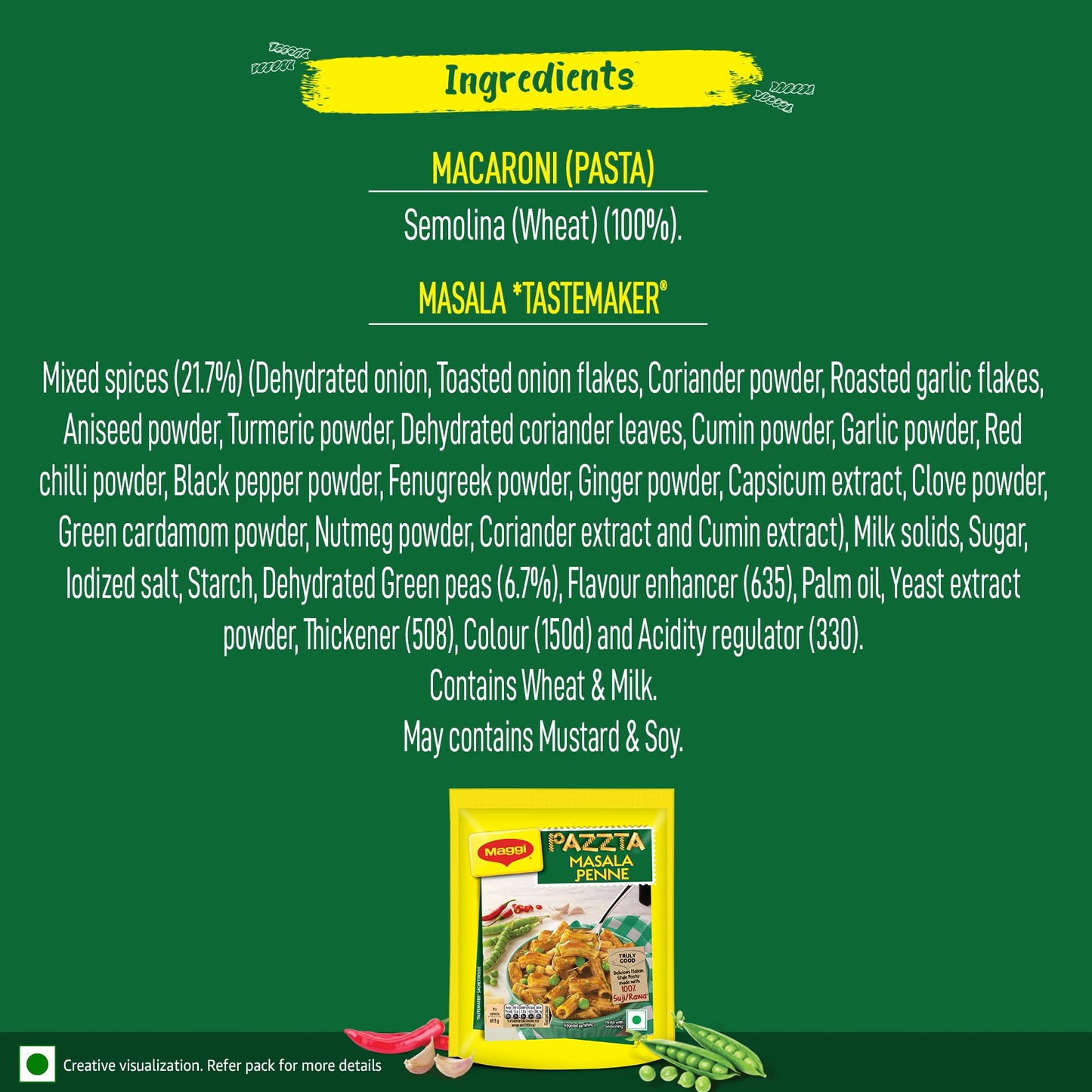 Pazzta Maggi Pazzta Masala Penne Pasta, Delicious Italian Style Instant Pasta, Made With 100% Suji & Quality Ingredients, 69.5Gr
