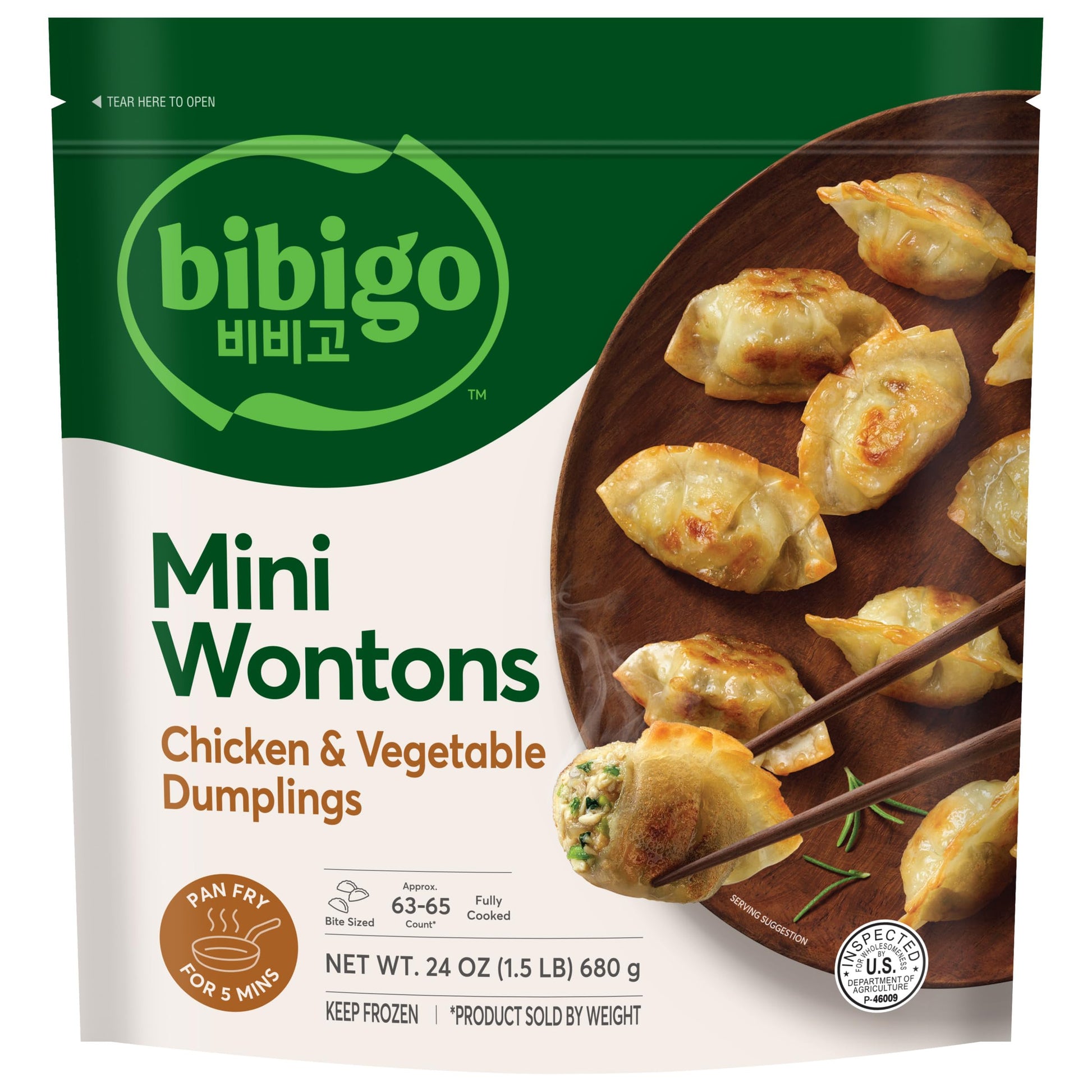 bibigo Mini Chicken & Vegetable Wonton, 24 Oz