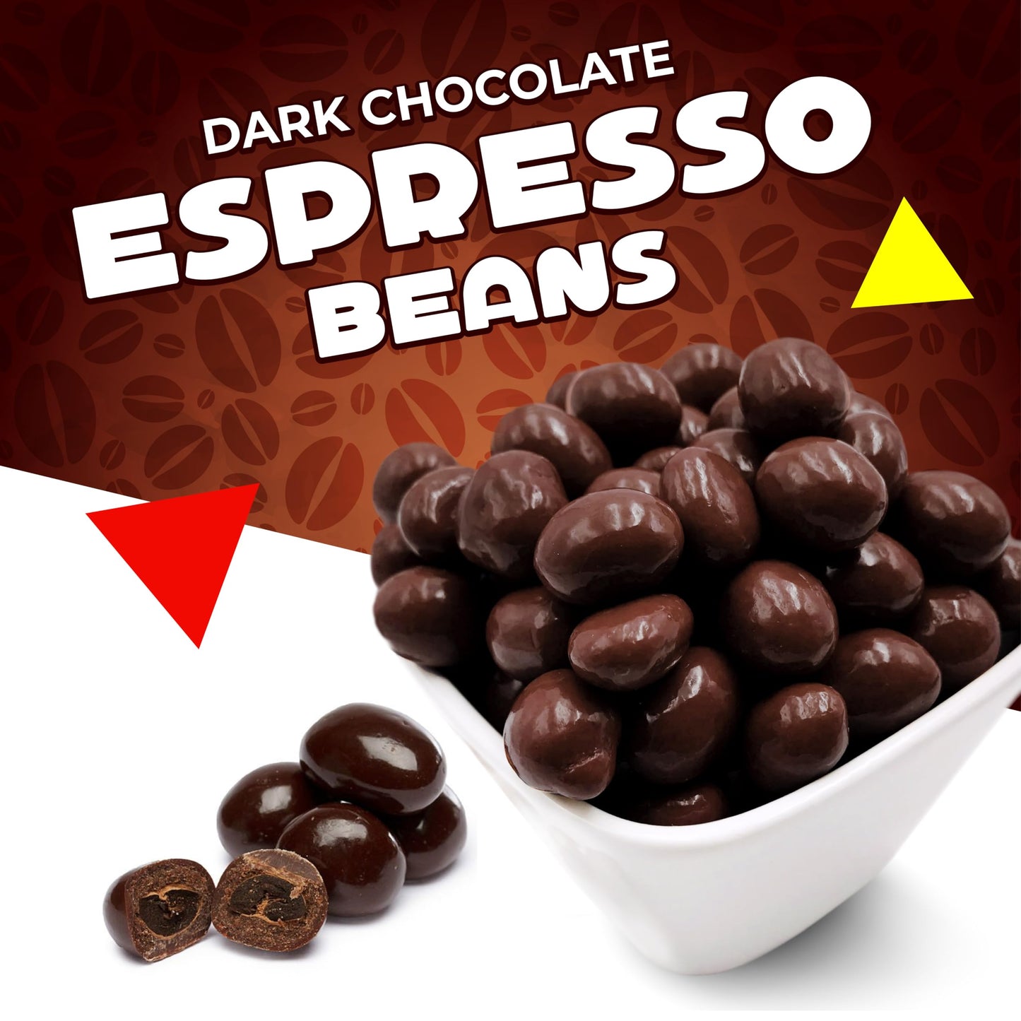 LAETAFOOD Premium Dark Chocolate Covered Espresso Coffee Beans, 2 Pound Bag, Brown