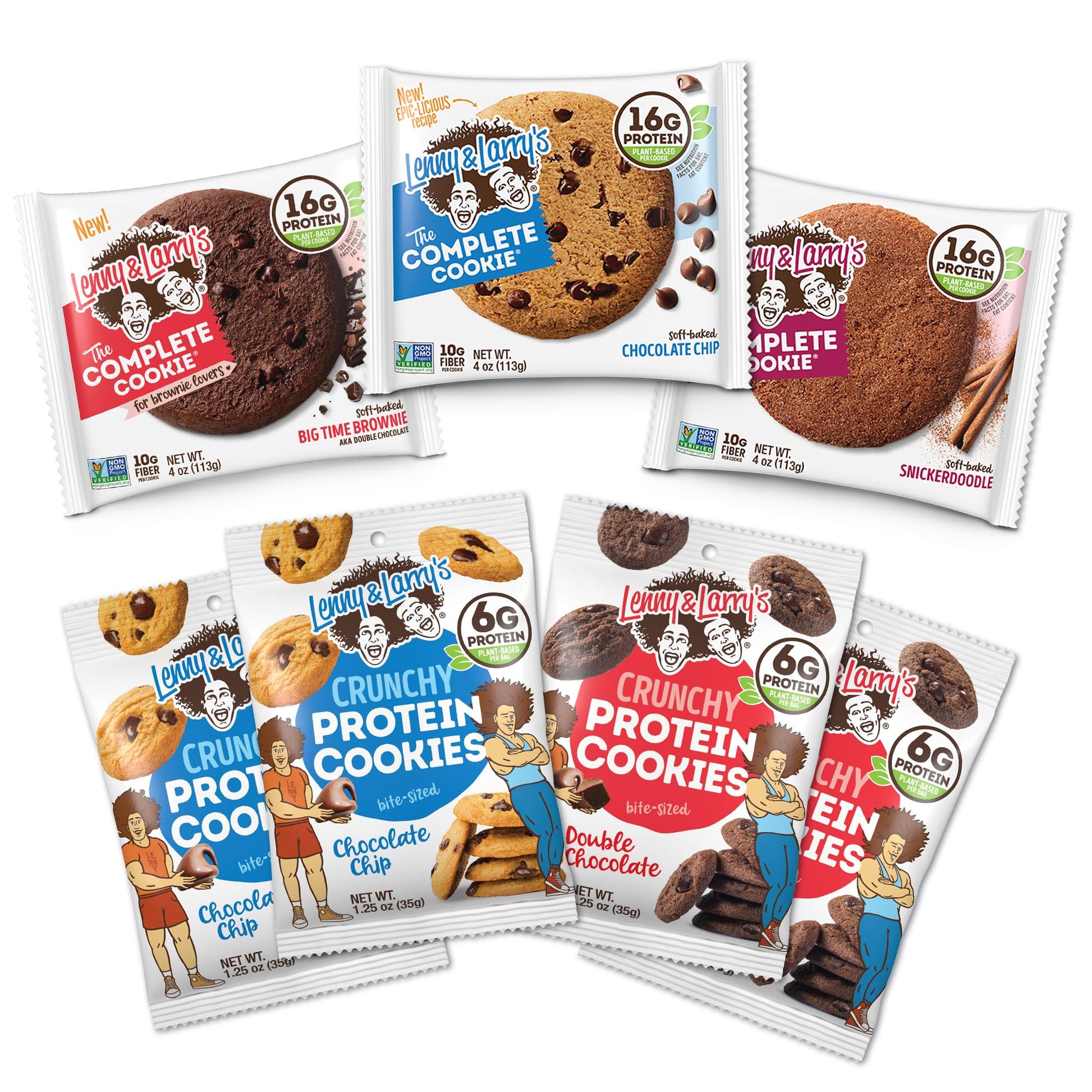 Lenny & Larrys Complete Cookie Starter Pack, Plant Based Cookies, 7 Cookies Total