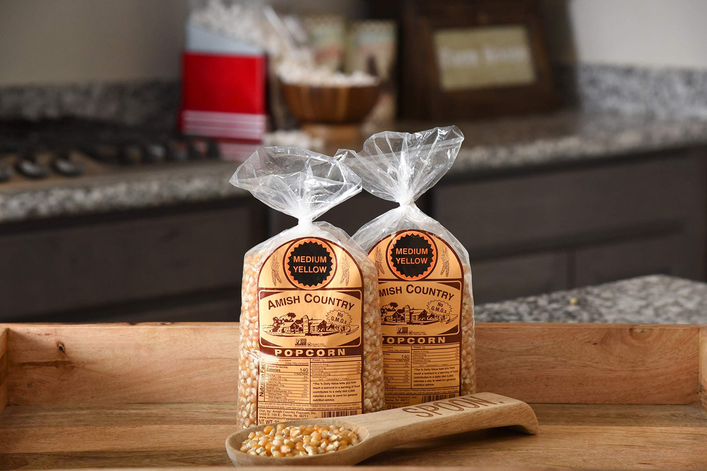 Amish Country Popcorn | 2 lb Bags | Popcorn Kernels | Old Fashioned, Non-GMO and Gluten Free (2 Pound (Pack of 2), Medium Yellow